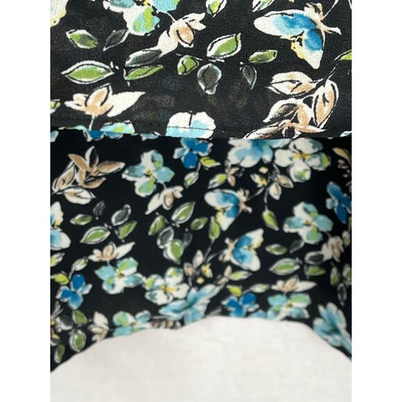 J. Jill floral tiered layered button up blouse, dark floral, size M, EUC - Picture 8 of 13